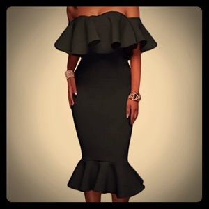 Black off shoulder dress